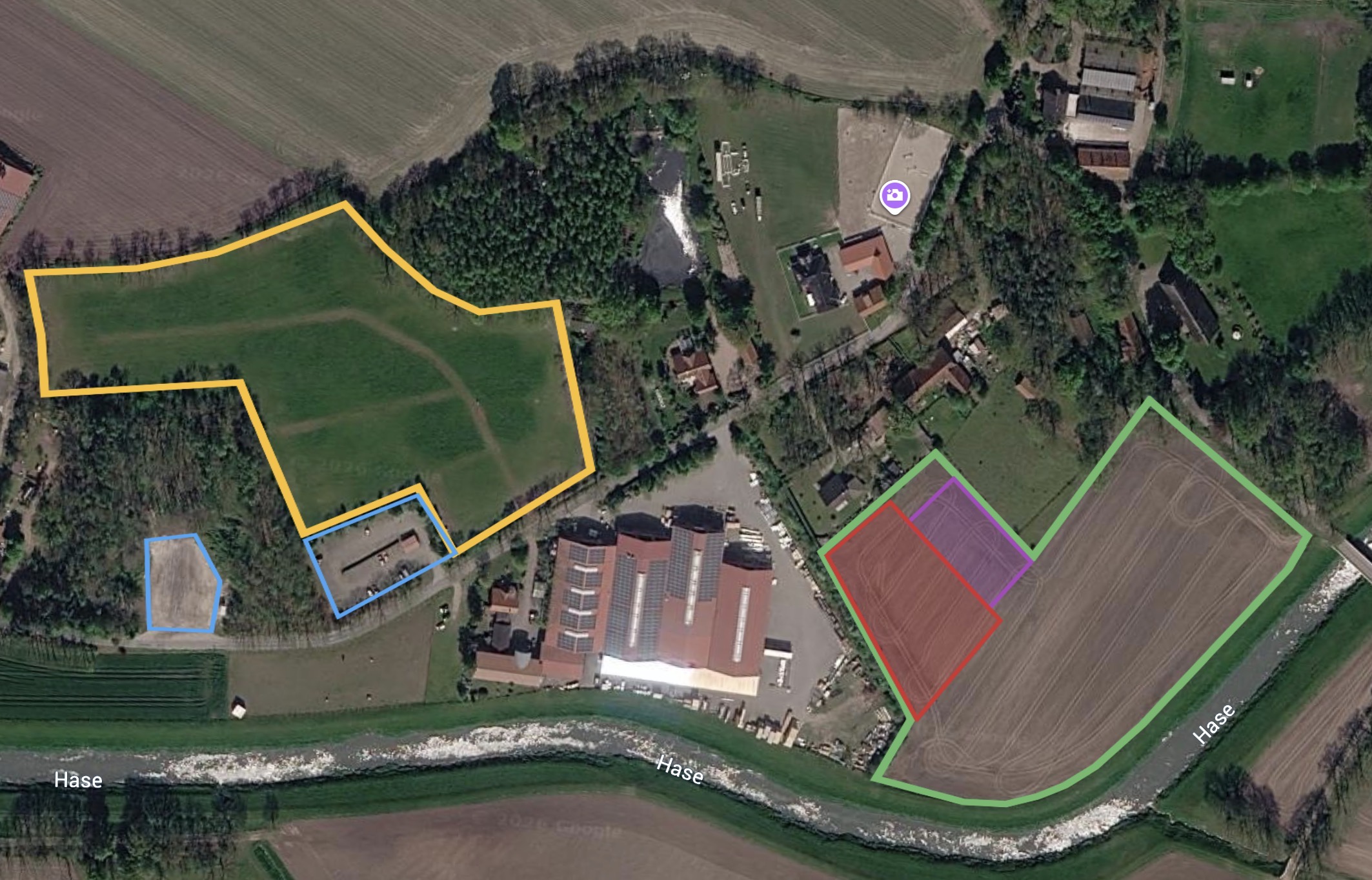 Vorläufiger Lageplan des Veranstaltungs- und Parkgeländes an der Hase